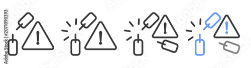 Tableau sur toile The Ultimate damage Styles with Variations Line of icon set vector illustration