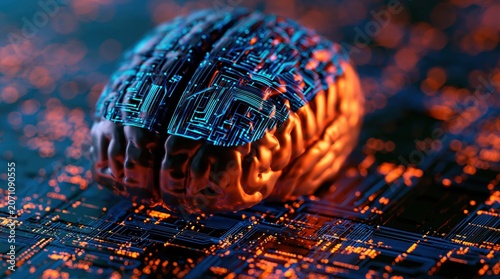 Brain integrated with digital circuit board for artificial intelligence technology