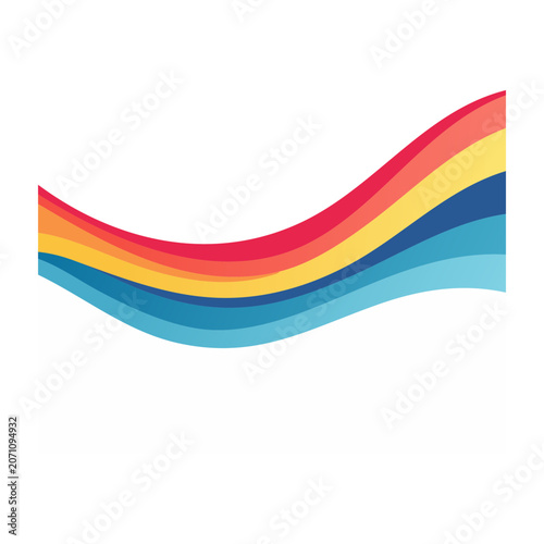 Abstract rainbow wave graphic element
