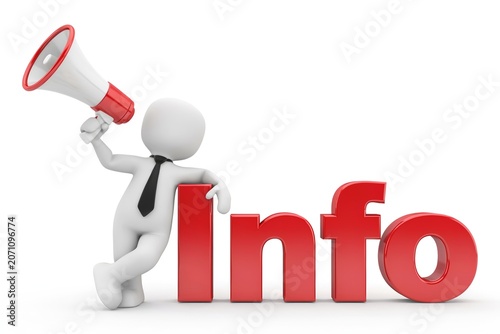 3D Information Concept with Megaphone and Business Communication Illustration
