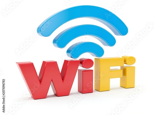 3D WiFi Symbol and Wireless Internet Connection Concept Illustration