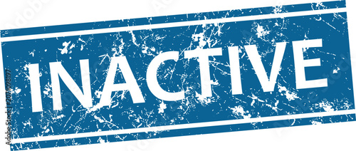 Fotografie Distressed blue rubber stamp with the word 'inactive' status indication and canc
