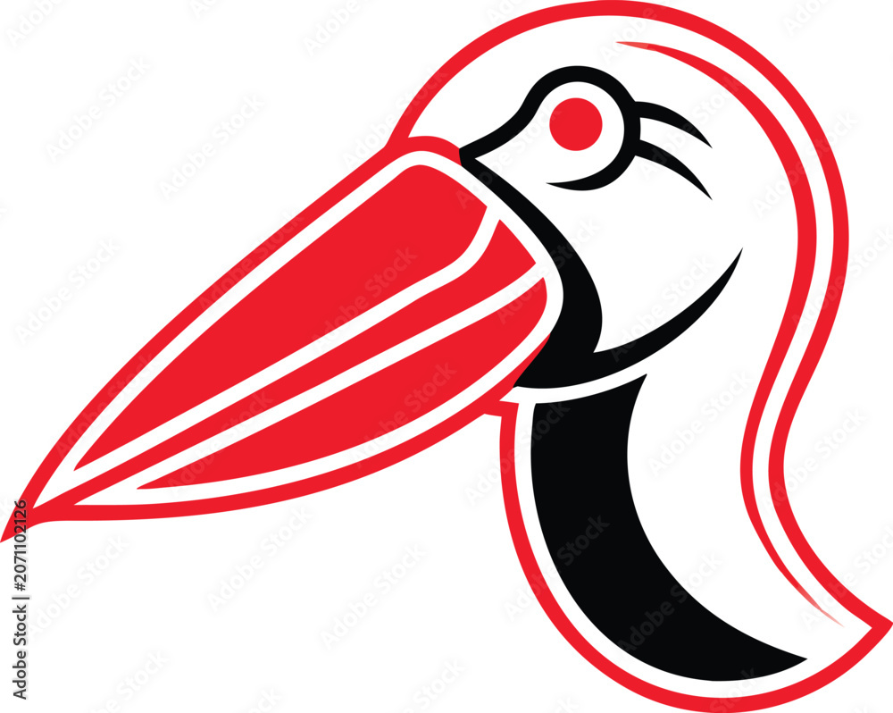 Fototapeta premium Toucan bird head with large red beak