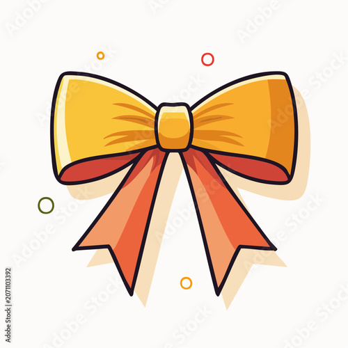 Stylized Yellow and Orange Bow