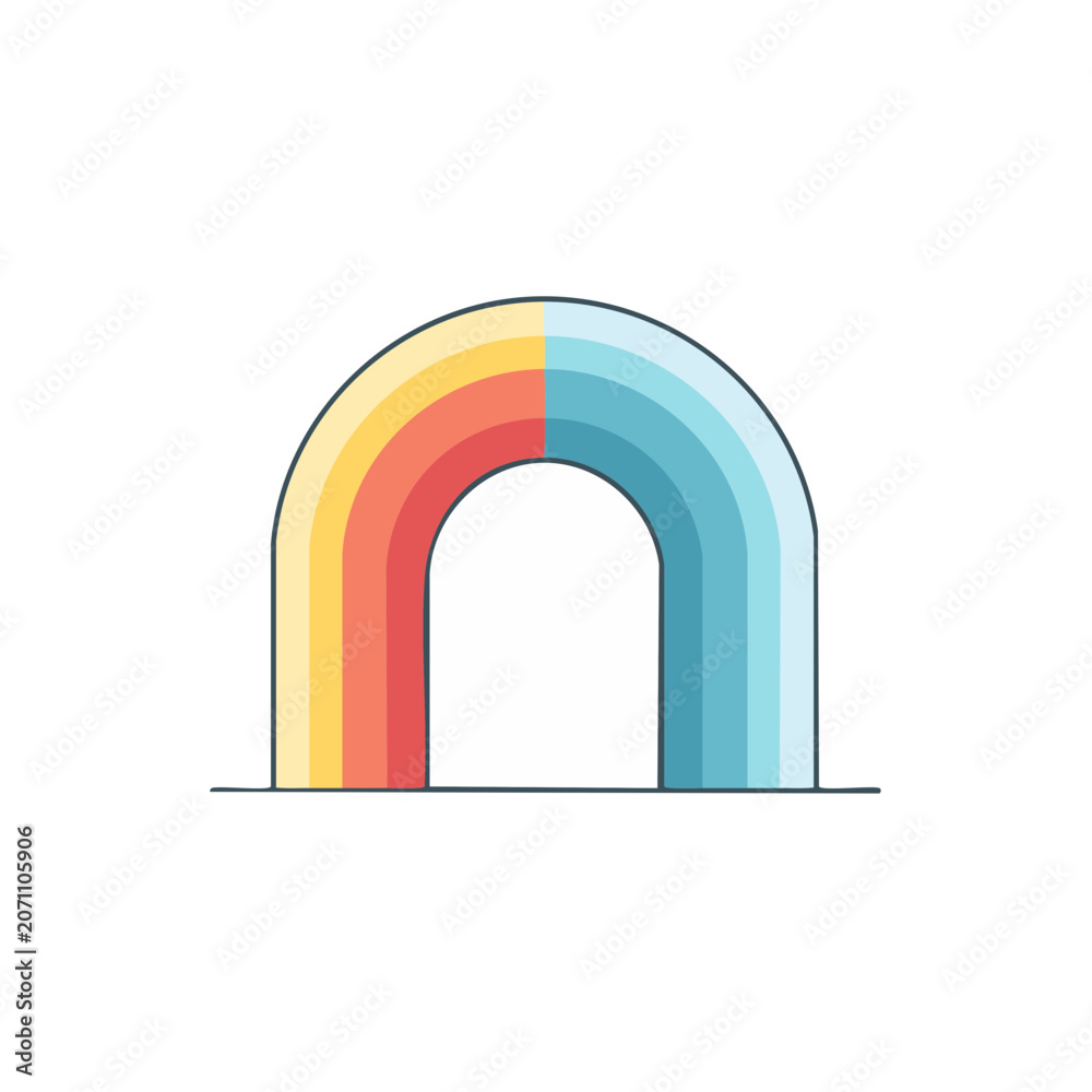 Fototapeta premium Colorful rainbow arch vector illustration