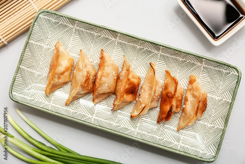 Plate of fried Japanese gyo...
