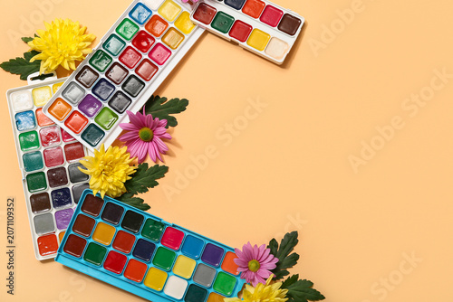 Frame made from paints and ...