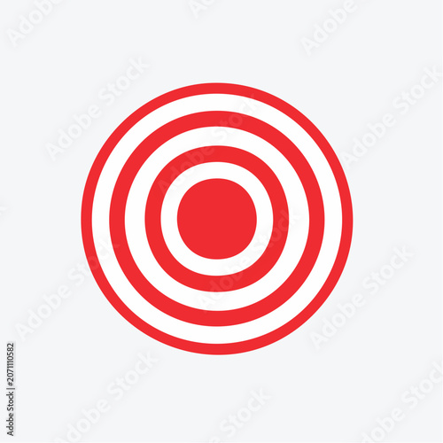 Red and White Concentric Circles Target