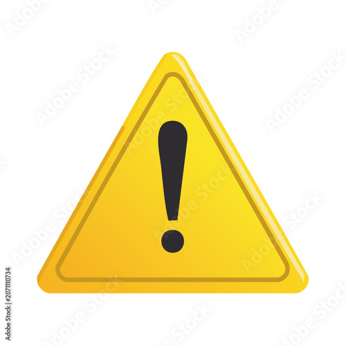Yellow warning sign with exclamation mark