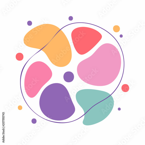 Abstract Colorful Organic Shapes and Dots