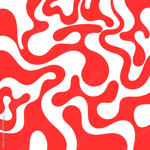 Abstract Red and White Liquid Pattern
