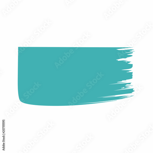 Teal brush stroke on transparent background