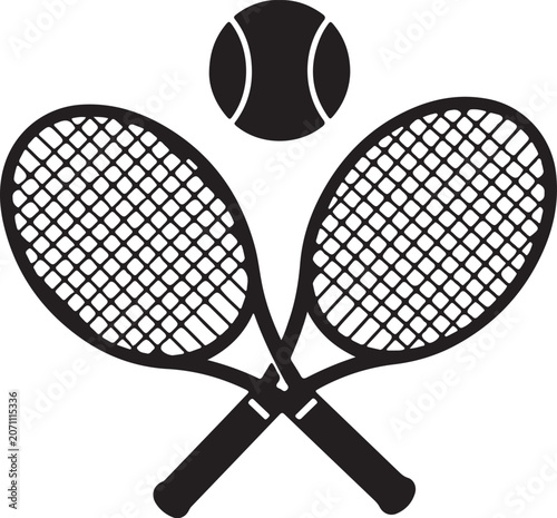 Tennis Rackets Ball Sticker for Print and Merch
