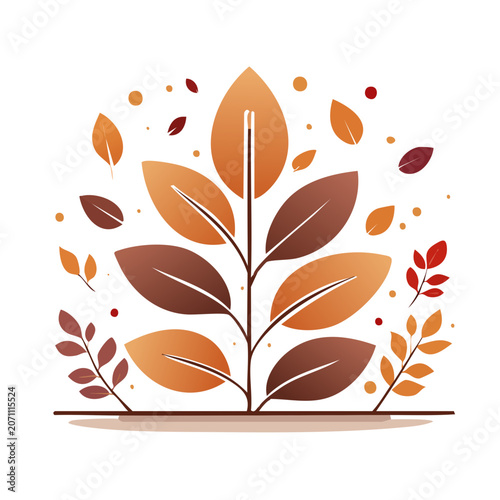 Autumn leaves flat vector illustration