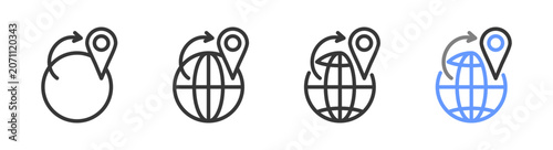 Foto The Ultimate relocation Styles with Variations Line of icon set vector illustrat