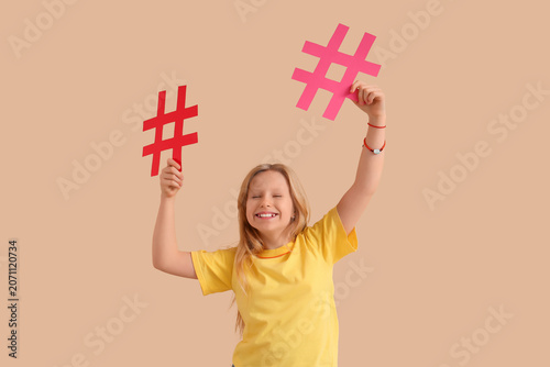 Cute teenage girl with hash...