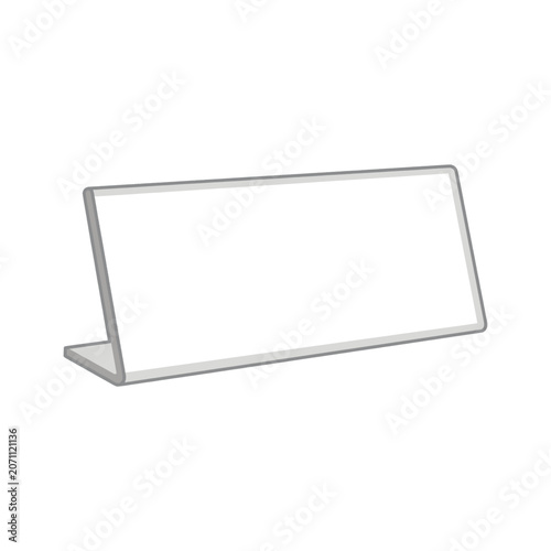 Blank white name tag holder on a white background, ready for text or design.