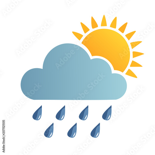 Sun and Rain Cloud Icon