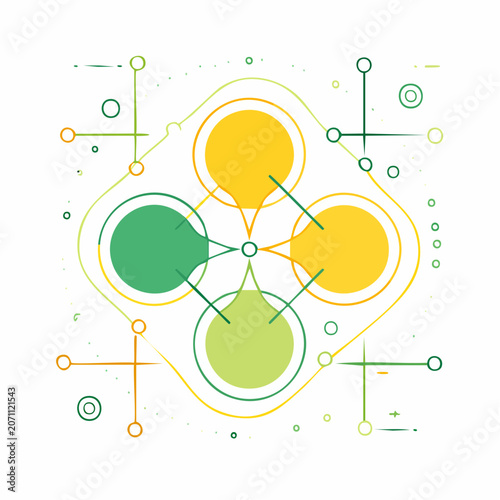 Abstract Geometric Network with Circles and Lines