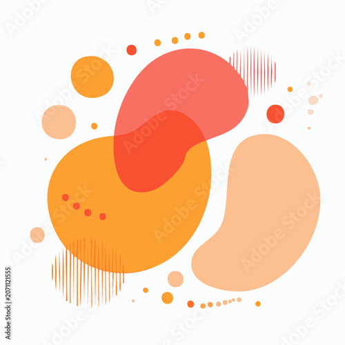 Abstract Organic Shapes with Dots and Lines