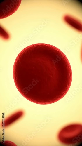 Realistic 3D Rendering of Red Blood Cells in Soft Focus Background Ideal for Medical and Scientific Use
