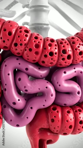 Realistic 3D Representation of Human Intestines Illustrating Crohn's Disease for Medical and Educational Use