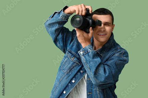 Male photographer with mode...