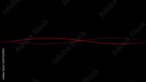 Red Wavy Lines Crossing on Transparent Background, Looping Animation