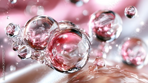 Luxury Molecular Skincare Serum with Hyaluronic Acid and Advanced Cosmetic Science Concept