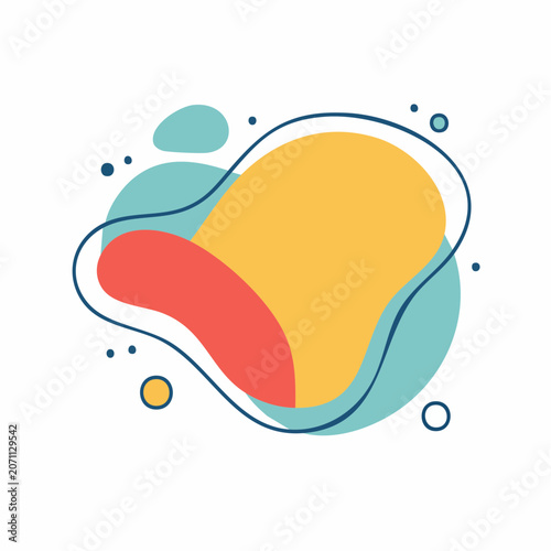 Abstract fluid shape with organic elements