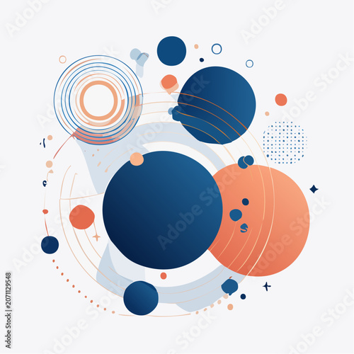 Abstract Geometric Composition with Circles and Lines