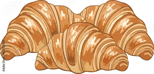 croissant on white background