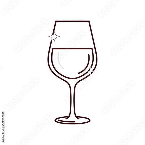 Elegant empty wine glass on white background.