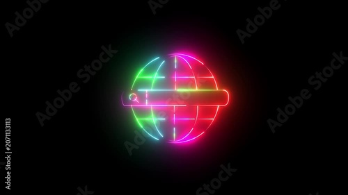 Google icon neon search bar  glowing animation 4K video on Browser 