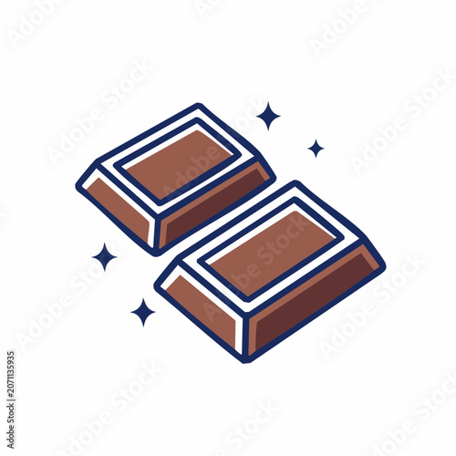 Two chocolate bar pieces with sparkles