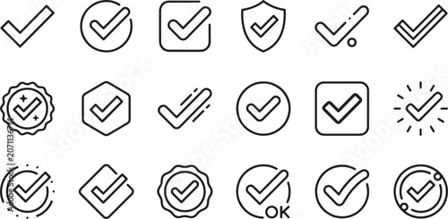 Verified Check Badge Outline Icons