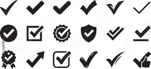 Verification Checkmark and Success Icons Set