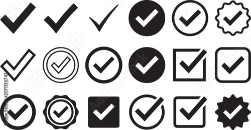Tick Mark and Verified Check Icons Collection