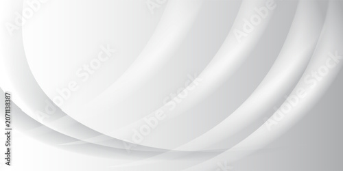 Cuadro en lienzo Abstract gray gradient background decorated with white circle shapes overlap on
