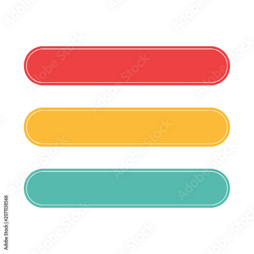 Flat design ribbon in red yellow and cyan