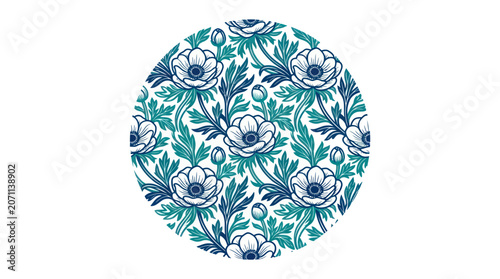 Floral Pattern Design with White Flowers.