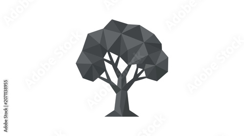 Geometric tree with polygonal leaves.