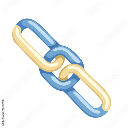 Blue and Yellow Chain Link Vector Illustration