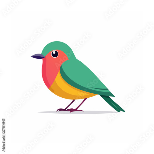 Flat design colorful bird illustration