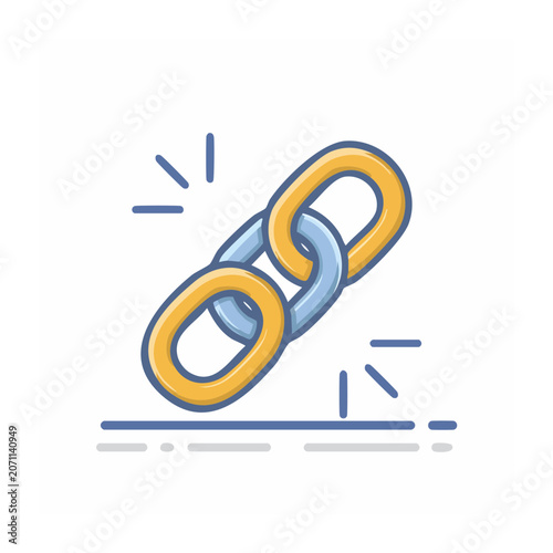 Flat illustration of a chain link