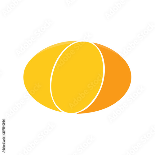 Flat orange slice vector icon