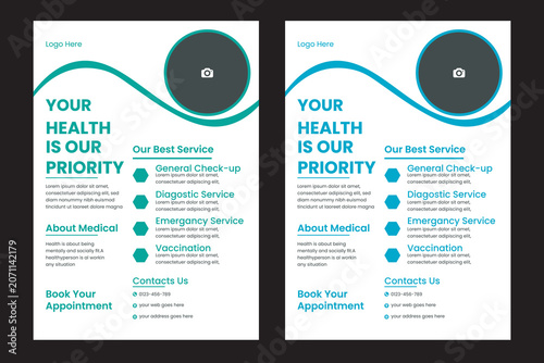 Foto Corporate healthcare and medical cover and back page a4 flyer design template fo
