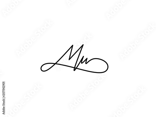 Single line letter mw infiniti logo