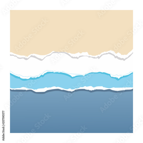 Abstract wavy stripes in beige and blue