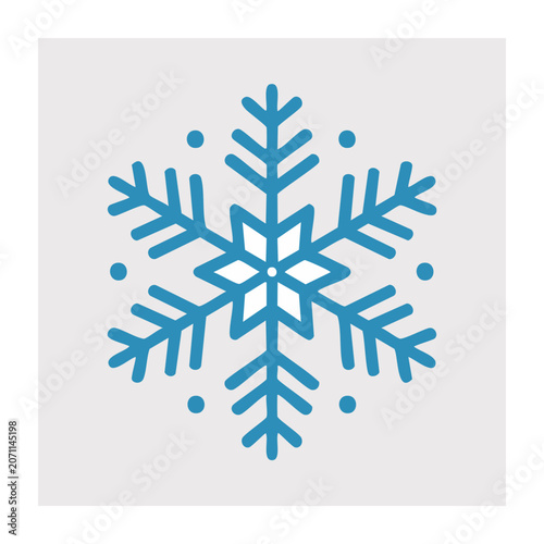 Blue snowflake icon on gray background